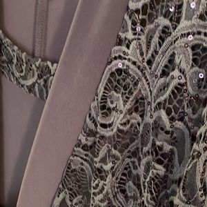 Elegant two piece cocktail length dress.